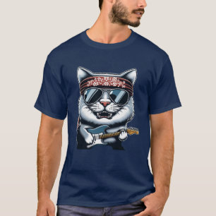 Camiseta 🎸 "Rock and Roll Cat with Guitar" Tee 🐱