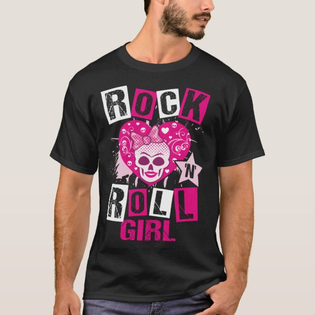 Camiseta Rock And Roll Girl Music Dancing Concert Festival  (Frente)