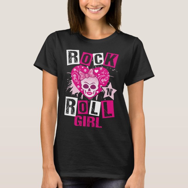 Camiseta Rock And Roll Girl Music Dancing Concert Festival  (Frente)
