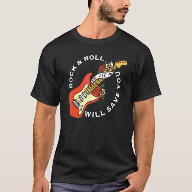 Camiseta Rock And Roll Irá Salvar-Lhe Rock E Ro Vivos (Frente)