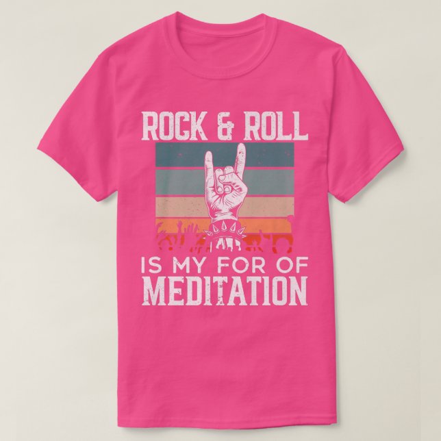 Camiseta Rock And Roll Is For My Meditation Guitarist Guita (Frente do Design)