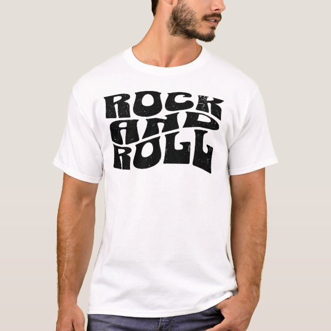 Camiseta Rock and Roll logo designT-Shirt (Frente)