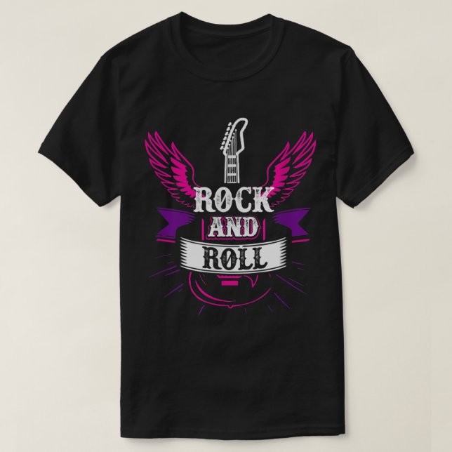 Camiseta Rock And Roll Music Guitar 1 (Frente do Design)