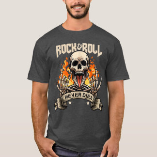 Camiseta Rock And Roll Nunca Morre Vintage Retro RockRoll R