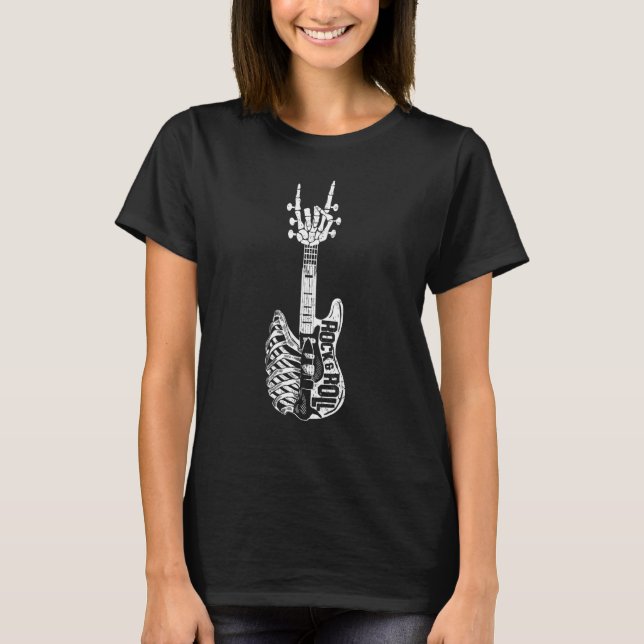 Camiseta Rock and Roll Skeleton (Frente)