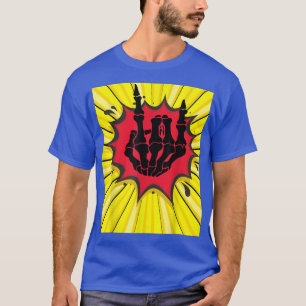 Camiseta Rock And Roll Skeleton Gesture Music Lover