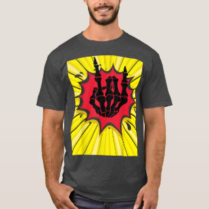 Camiseta Rock And Roll Skeleton Hand Gesture Music Lover