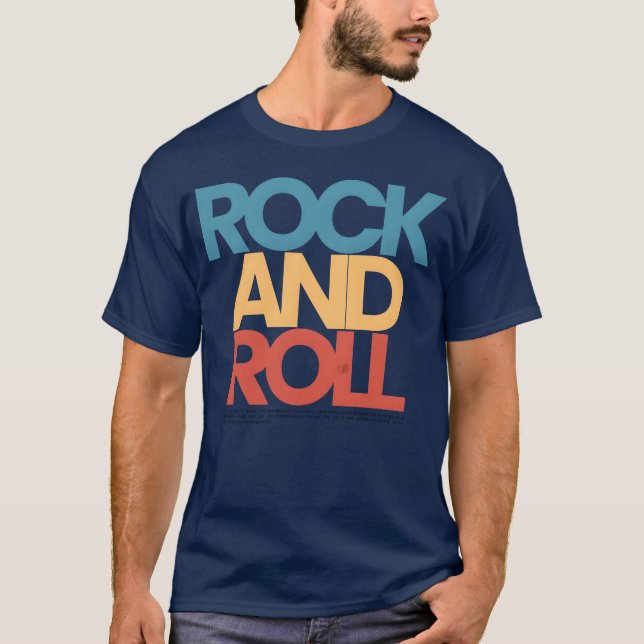 Camiseta Rock and Roll Vintage funny (Frente)