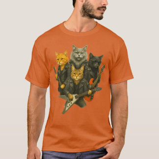 Camiseta Rock Band Cats Funny Guitar Music Lover Cat funny