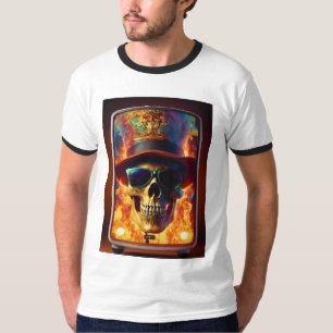 Camiseta "Rock & Bones: O Teto do Crânio Mais Avançado"