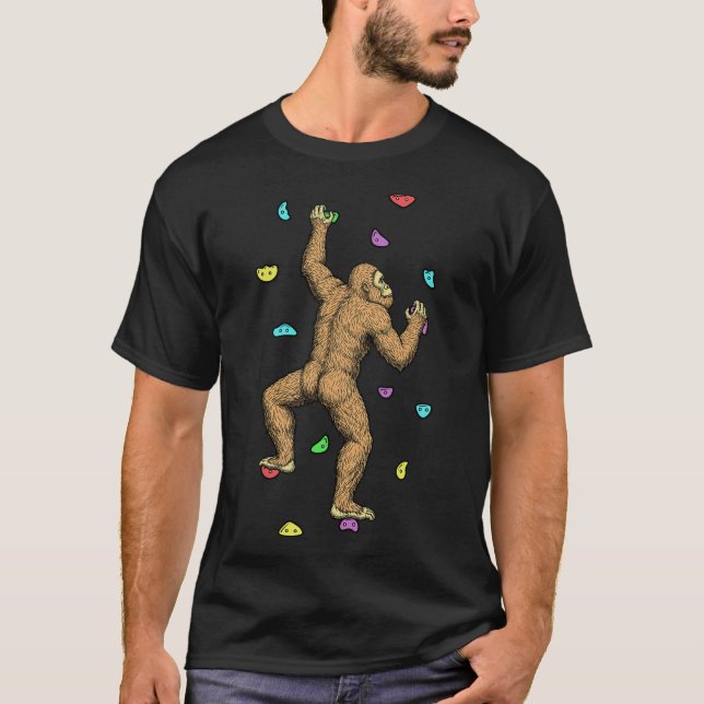 Camiseta Rock Climber Indoor Wall Climbing Bigfoot Funny Cl (Frente)