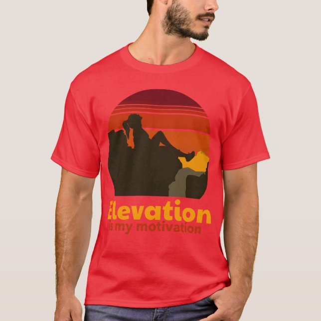 Camiseta Rock Climbing Elevation Motivation retro (Frente)