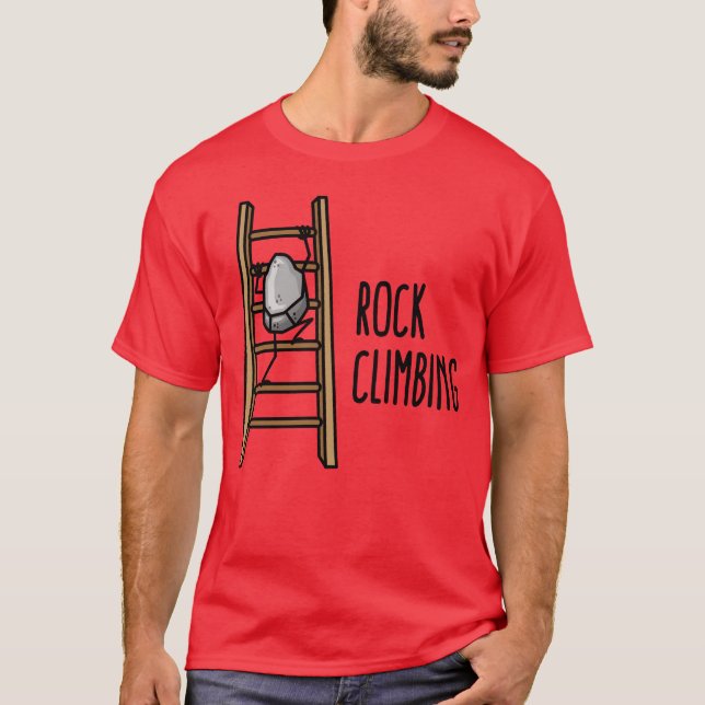 Camiseta Rock Climbing funny climbing sport puns cartoon gi (Frente)