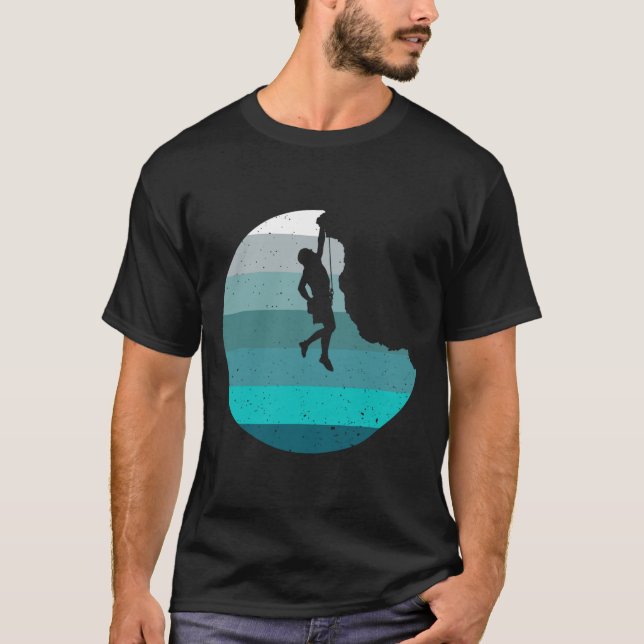 Camiseta Rock Climbing Retro Bouldering Climber Vintage Sty (Frente)