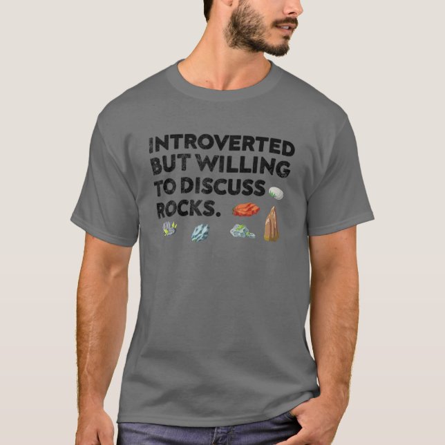 Camiseta Rock Collecting Introverted But Willing To Discuss (Frente)