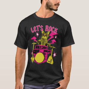 Camiseta Rock de Vamos de Gato Rock N Roll Girl dos anos 80