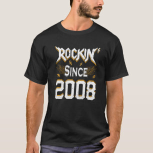Camiseta Rock Desde 2008 14 Aniversário De 14 Anos