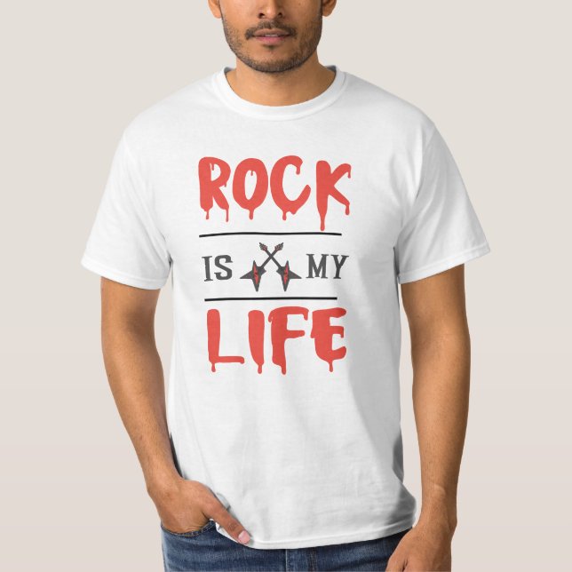 Camiseta rock é minha vida: t-shirt clássica (Frente)