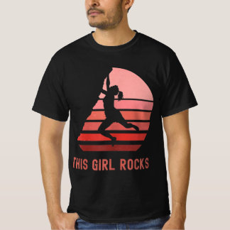Camiseta Rock Escalando Essa Garota Rocha Derrubando Montan