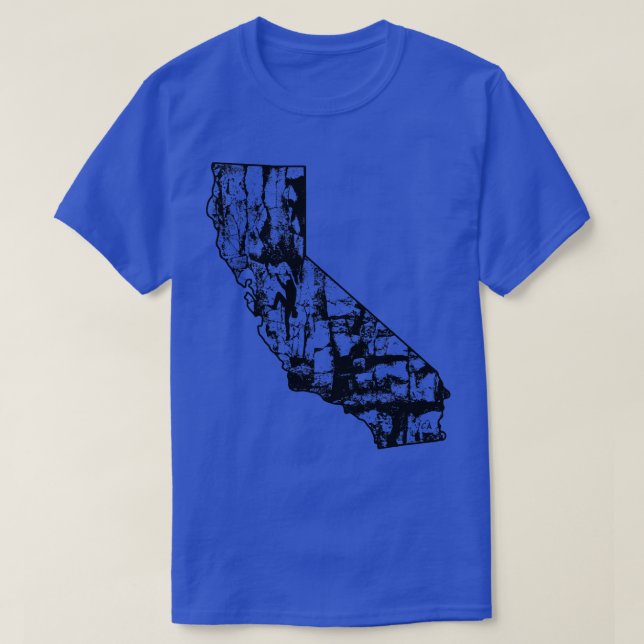 Camiseta Rock Escalbing California Rock State Map Cl (Frente do Design)
