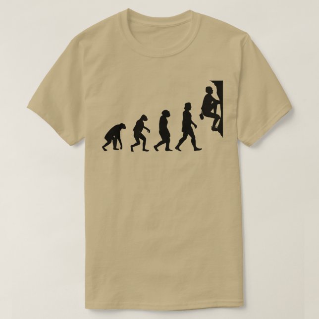 Camiseta Rock Escaling Evolution Engraçado Design (Frente do Design)