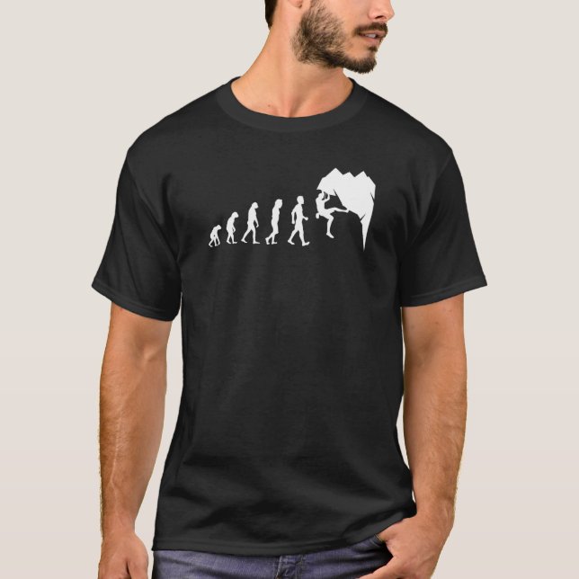 Camiseta Rock Escaling For Rock Climber Funny Evolution Te (Frente)