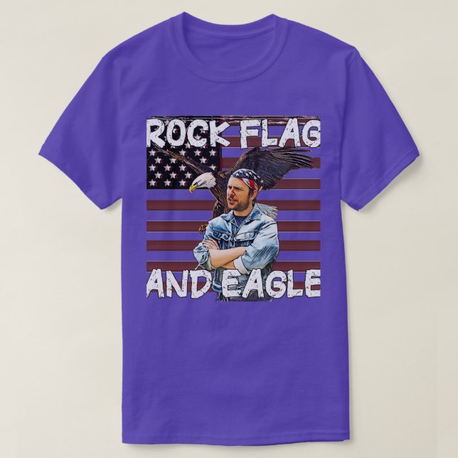 Camiseta Rock Flag e Eagle (Frente do Design)