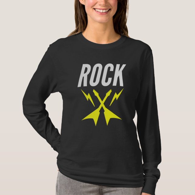 Camiseta Rock Guitar Rightning Bolas Para Atacar (Frente)