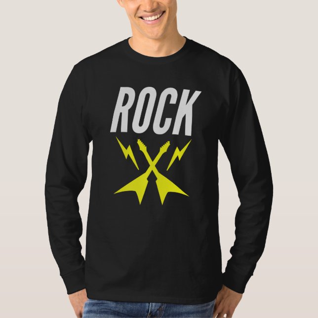 Camiseta Rock Guitar Rightning Bolas Para Atacar (Frente)