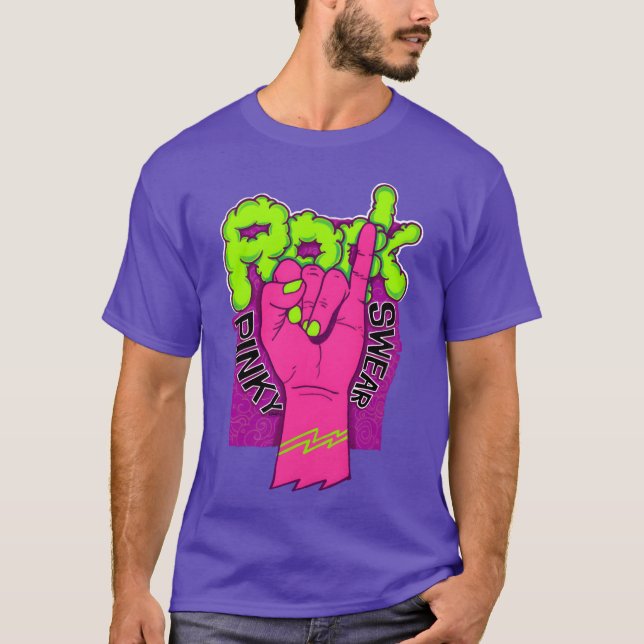 Camiseta Rock hand pink retro (Frente)