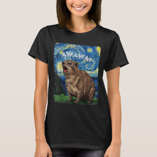 Camiseta Rock Hyrax Awawa Funny Groundhog Starry Night Van 