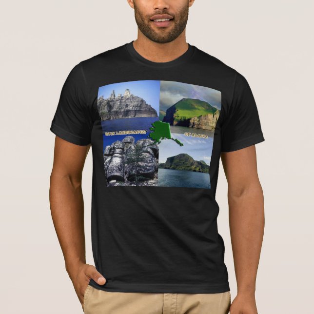 Camiseta Rock Landscapes da Colagem do Alasca (Frente)