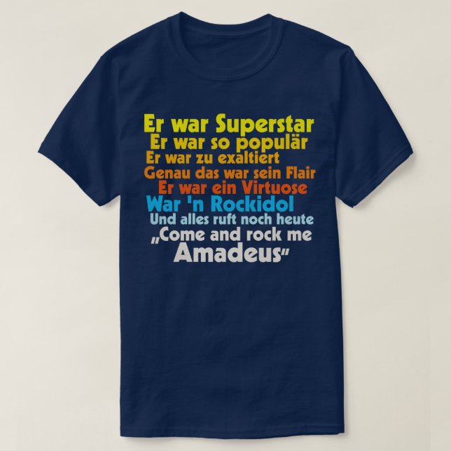Camiseta Rock Me Amadeus Falco (Frente do Design)