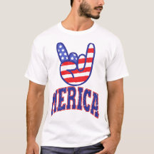 Rock Merica Engraçado Eu Amo A América Quarto De J