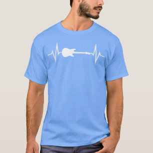 Camiseta Rock Music Lover Electric Guitar Heartbeat 2766