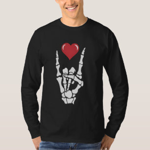 Camiseta Rock Music Lover Skeleton Rock Hearic