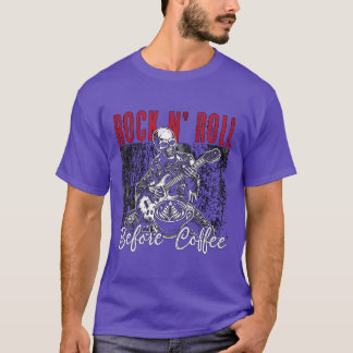 Camiseta Rock N Roll Before Coffee 80s Music Coffee Lover f