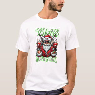Camiseta Rock n Roll Christmas Sweatshirt - Papais noeis Ro