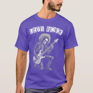 Camiseta Rock N Roll De Metal Pesado Deixa O Esqueleto De R