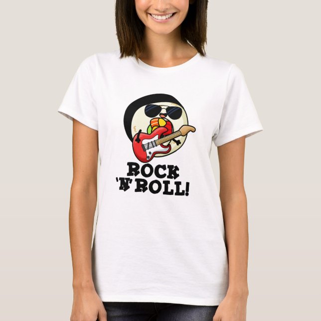 Camiseta Rock n Roll Funny Sushi Roll Pun (Frente)
