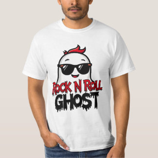 Camiseta Rock N Roll Ghost T-Shirt, Fun Halloween Graphic T