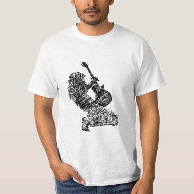 Camiseta Rock N Roll Guitar Player T-Shirt Eu Adoro Rock (Frente)