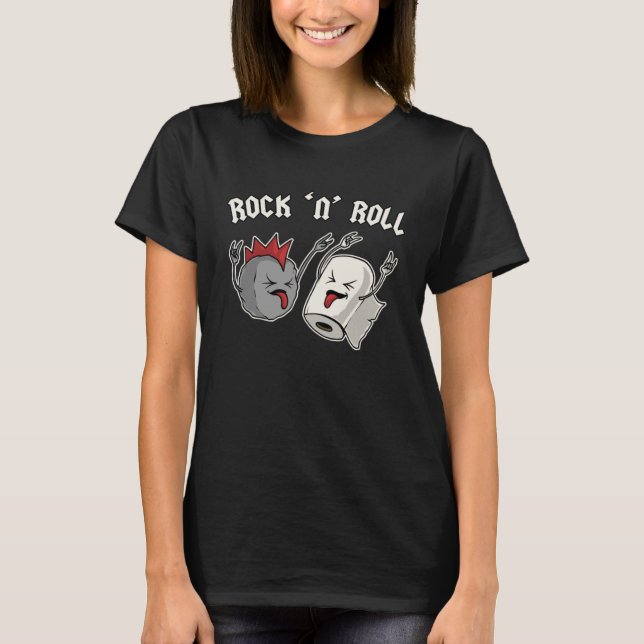 Camiseta Rock n Roll Joke Toilet Paper Roll Rock Pun Punk M (Frente)