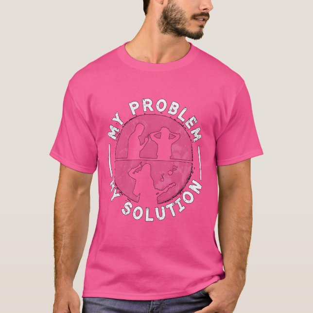 Camiseta Rock N Roll My Problem My Solution Pictogram Mom r (Frente)