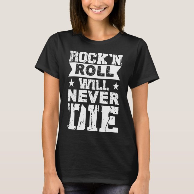 Camiseta Rock´n Roll Nunca Morrerá Cota Rock (Frente)