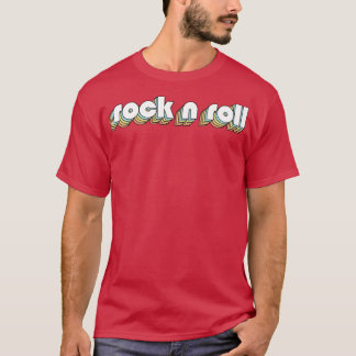 Camiseta Rock n Roll Retro Rainbow Tipografia Estilo Desvan