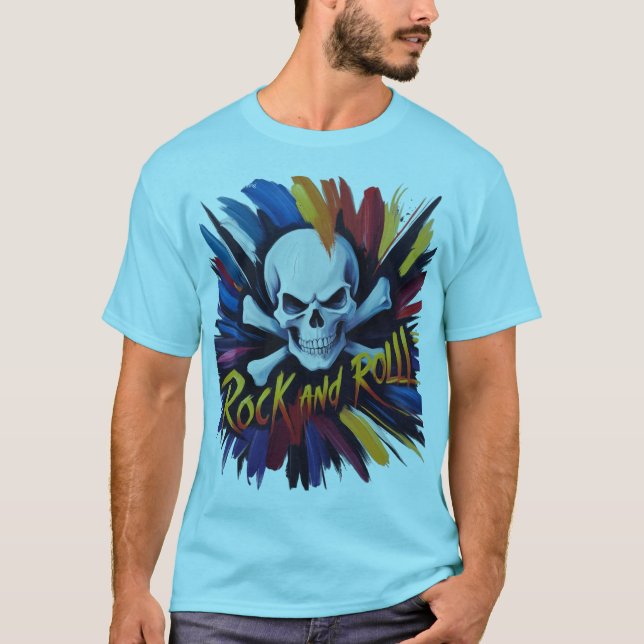 Camiseta Rock 'n' Roll Skull (Frente)