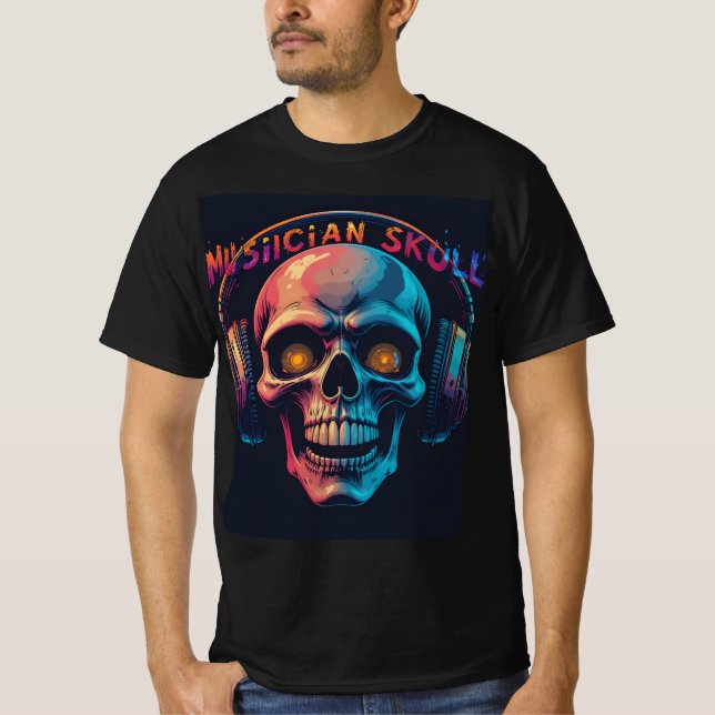 Camiseta Rock 'n' Roll Skull T-Shirt: Libere seu interior M (Frente)