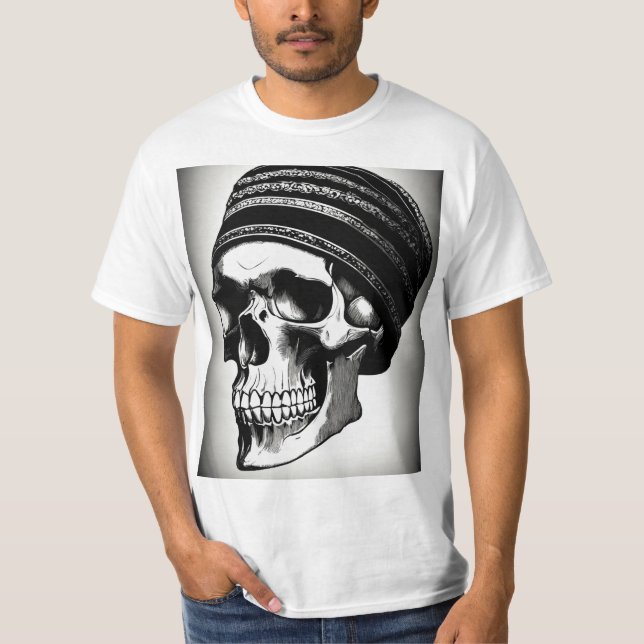 Camiseta Rock 'n Roll Skull Tattoo T-Shirt (Frente)