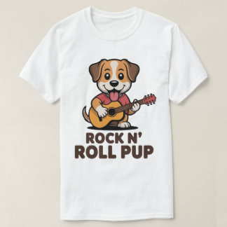 Camiseta Rock n' Roll Up Funny Dog T-Shirt